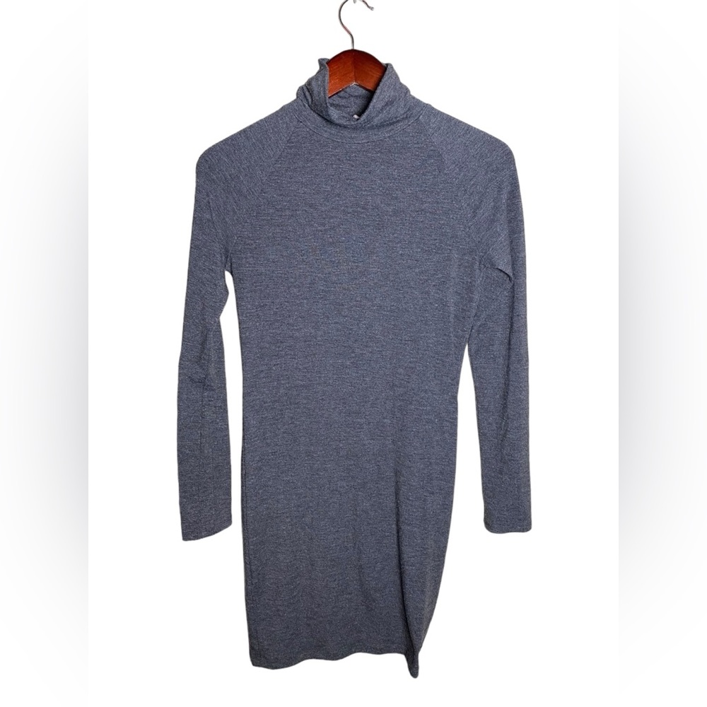 Forever 21 Grey Sweater Dress Turtleneck Long Sleeve, Stretchy - Medium